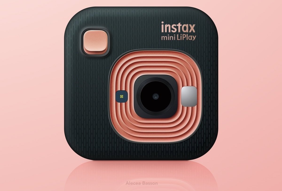 An icon design showing a realistic Instax camera.