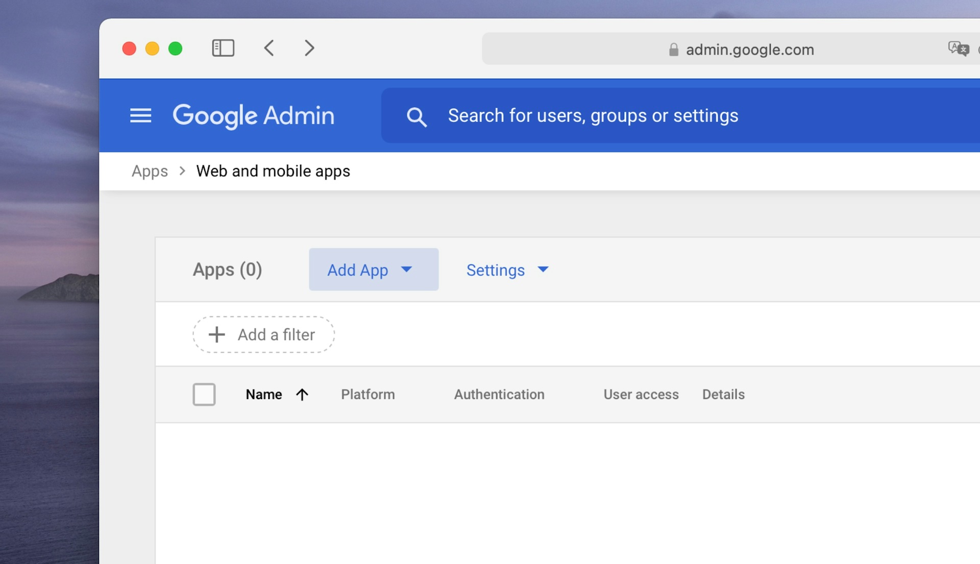 An image showing the add app menu in Google Workspaces