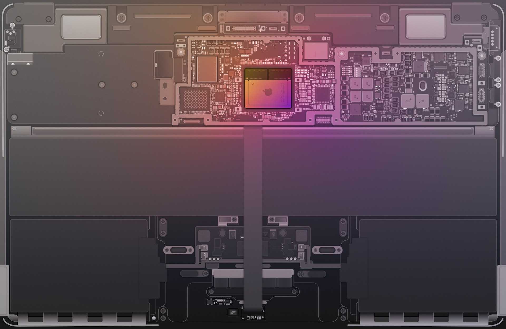 An M2 MacBook Air schematic wallpaper designed by Basic Apple Guy.