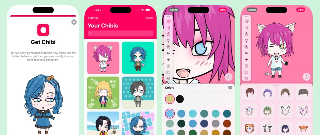 View of multiple ChibiStudio screens