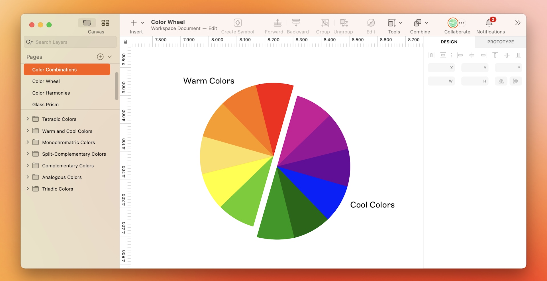 An image showing warm and cool colors on the color wheel.