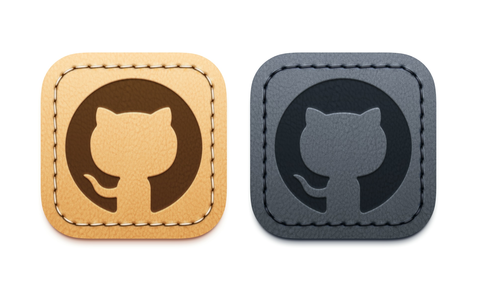 Gavin Nelson designed leather-style mobile icons for GitHub.