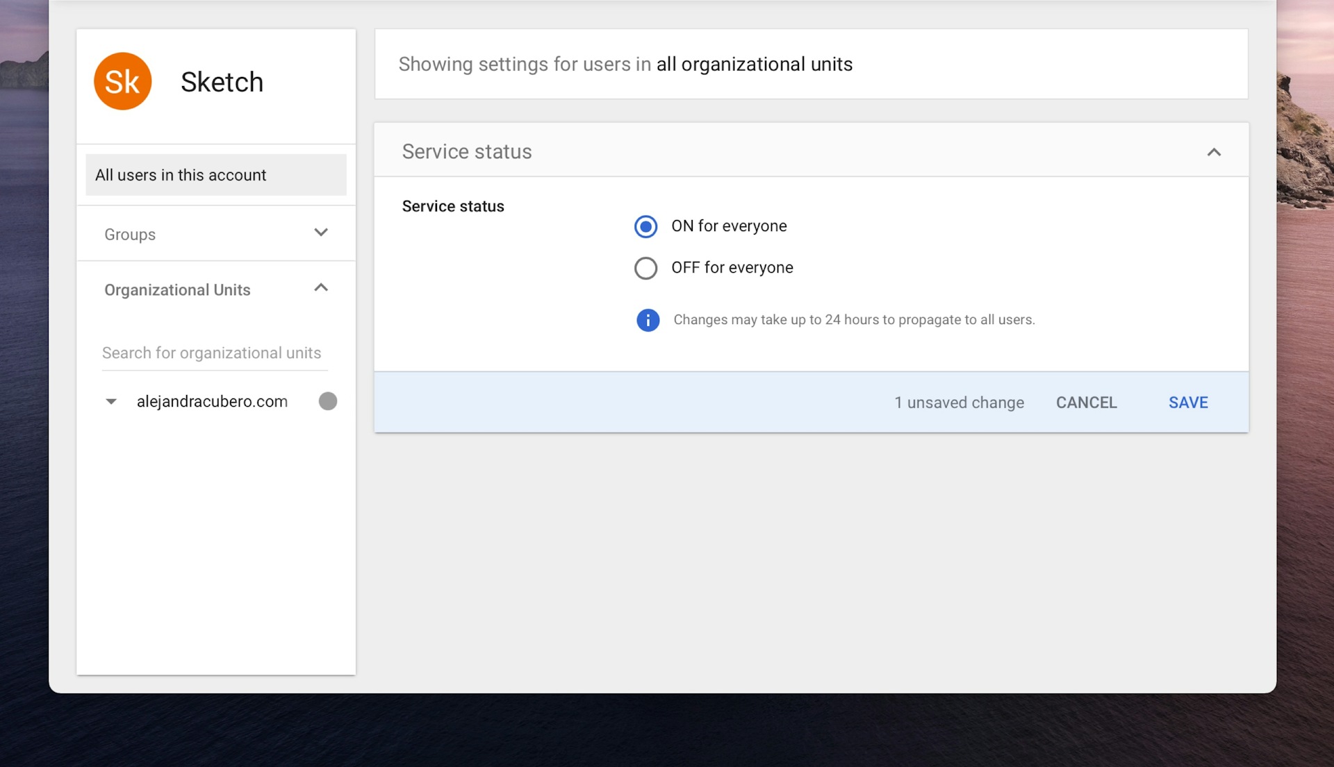 An image showing how to change user access preferences