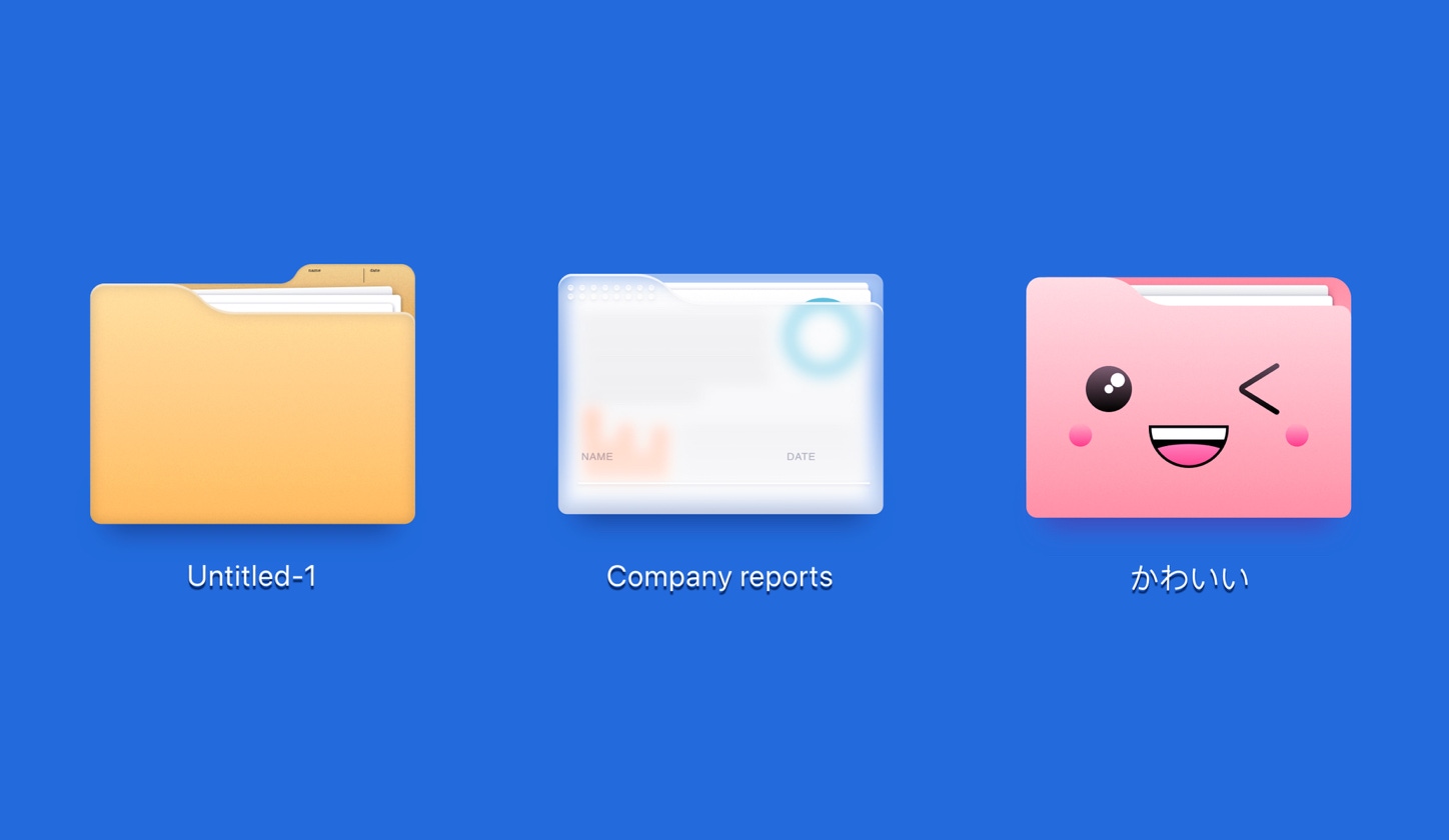 Image of kawaii folders made by Ramses Cabello in Sketch