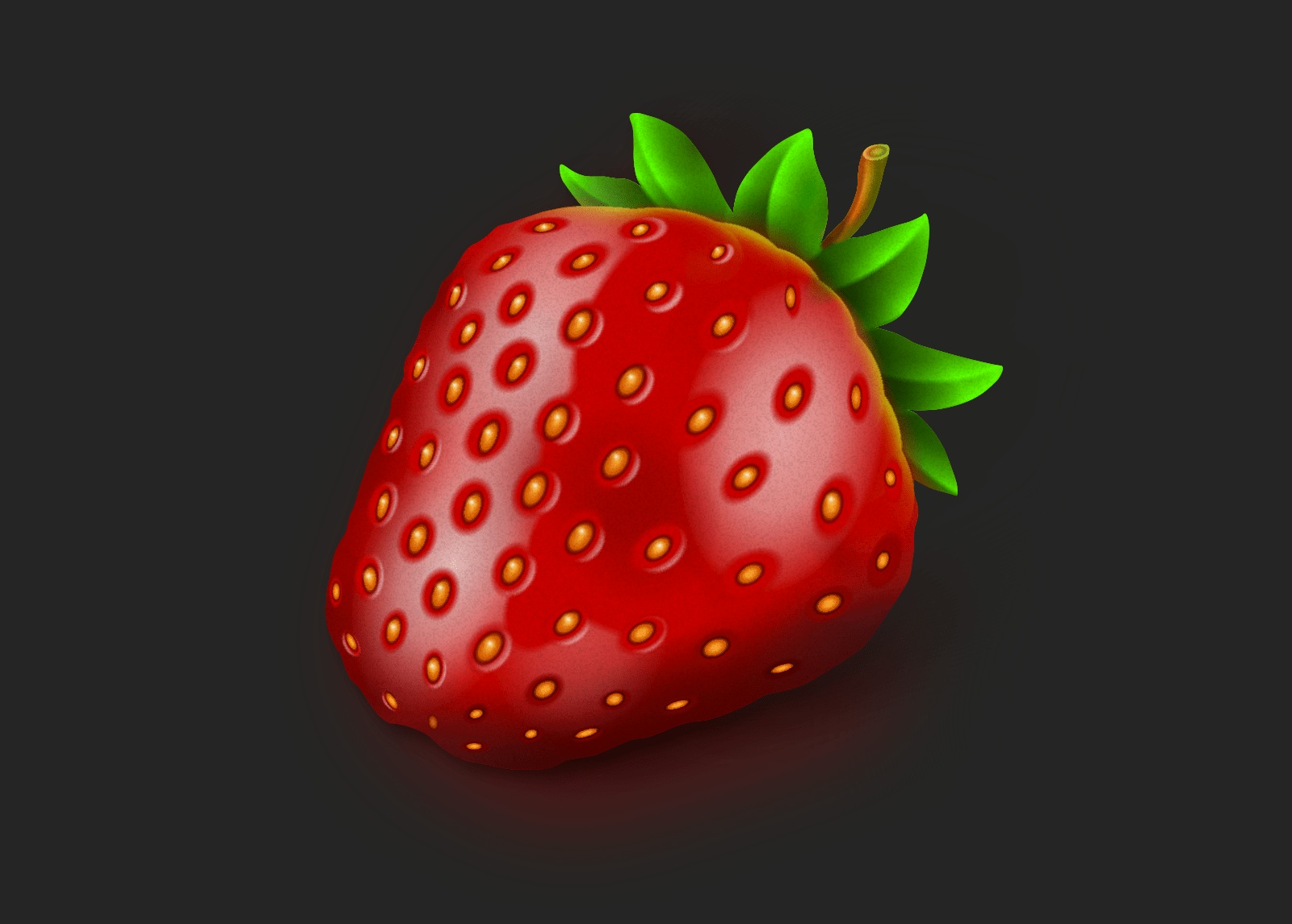 image of one-layered strawberry made in Sketch