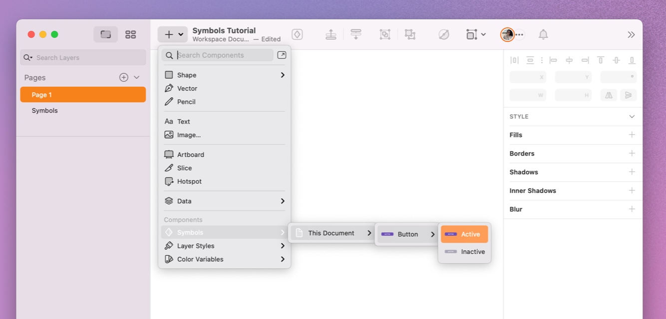 Image showing two button Symbols using the group naming convention