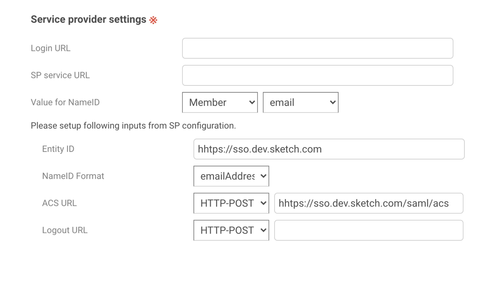 An image showing the information to complete the configuration.