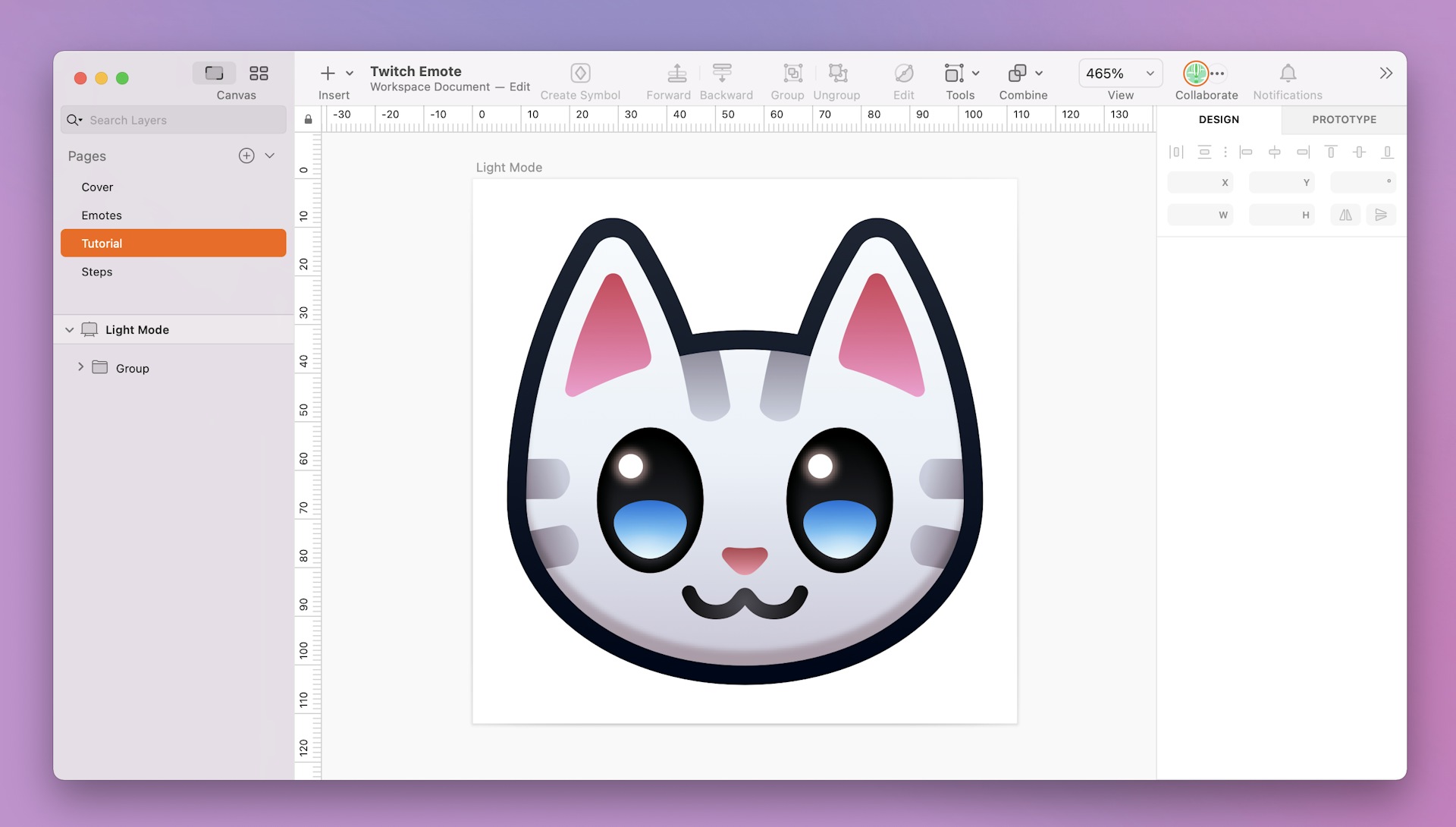 An image showing a Twitch Emote made in Sketch’s Mac app.