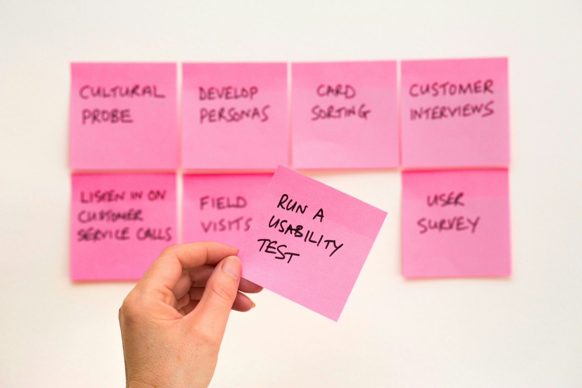 An image of post-it notes to illustrate why UX research is important.