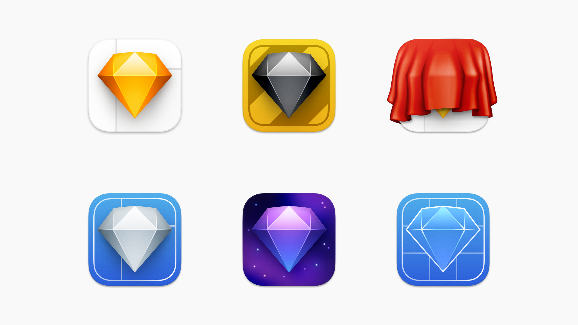 An image showing all six new Sketch icons in a grid.