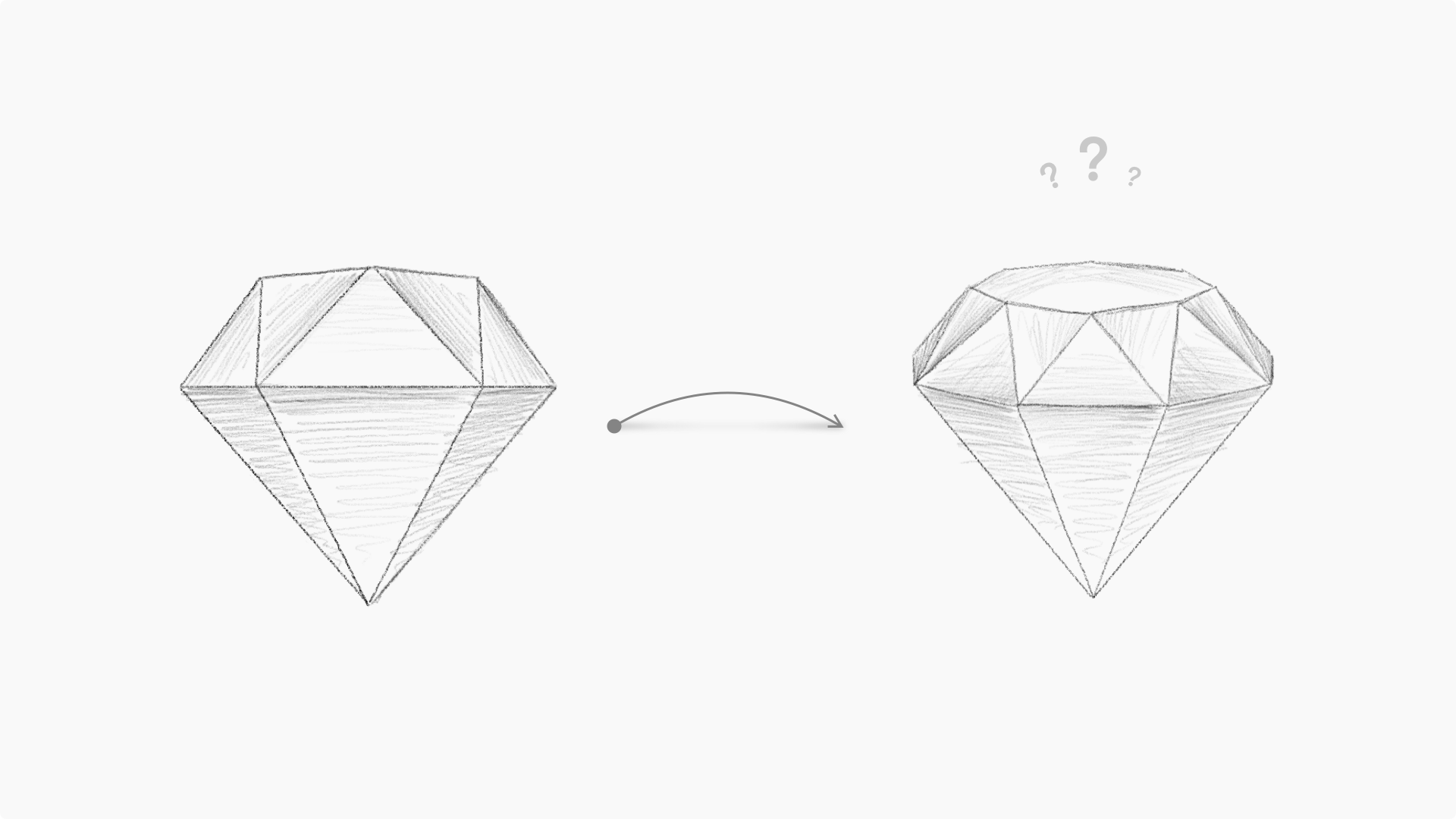 An illustration showing the two diamond designs that Prekesh worked with during development.