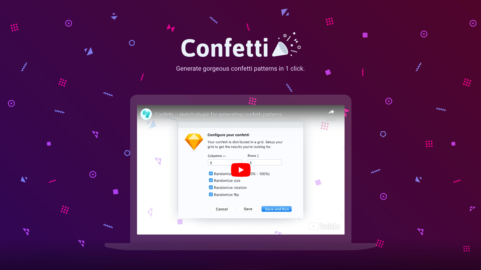 A screenshot of the Confetti homepage.