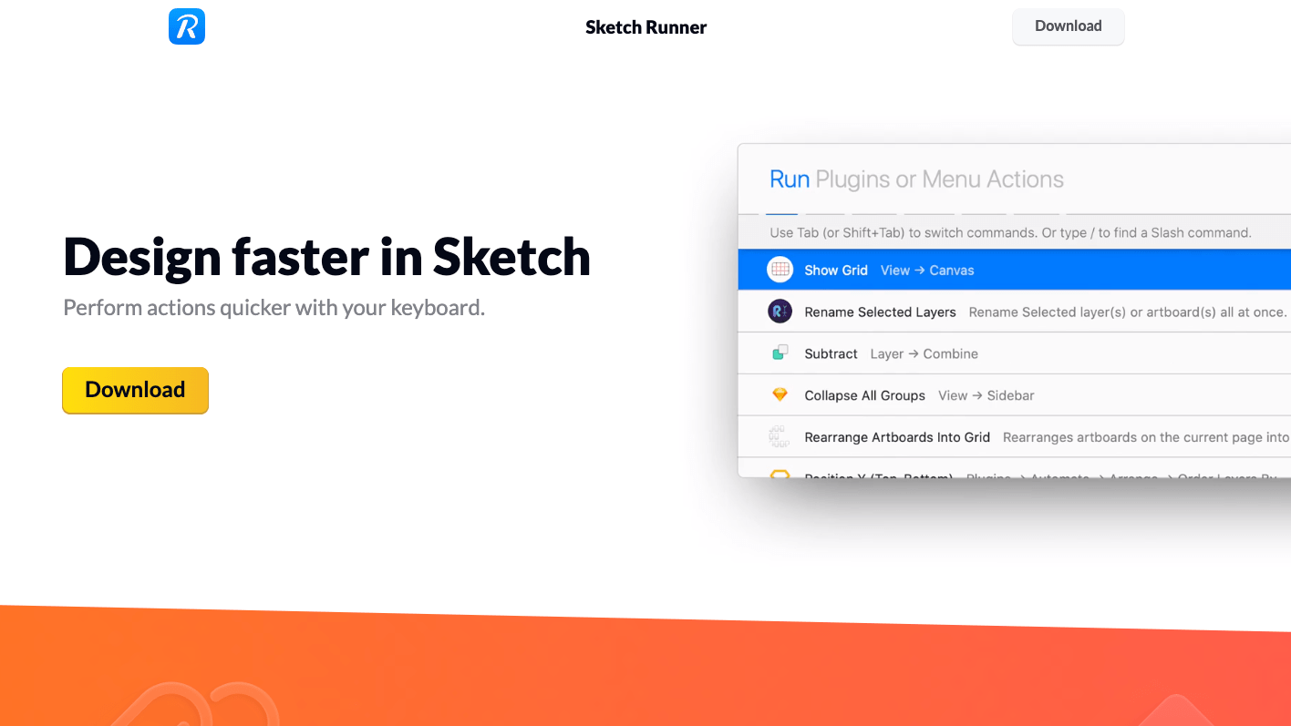 A screenshot of the Sketch Runner homepage.