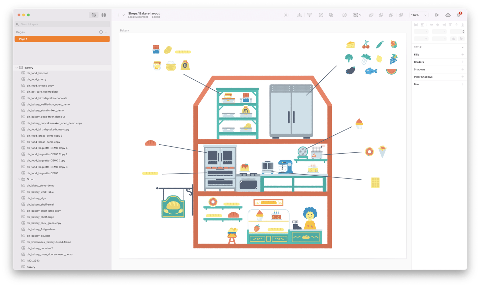 An image of Pok Pok being built in the Sketch interface