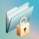 An illustrated image of a file with a lock in front of it, on a teal background