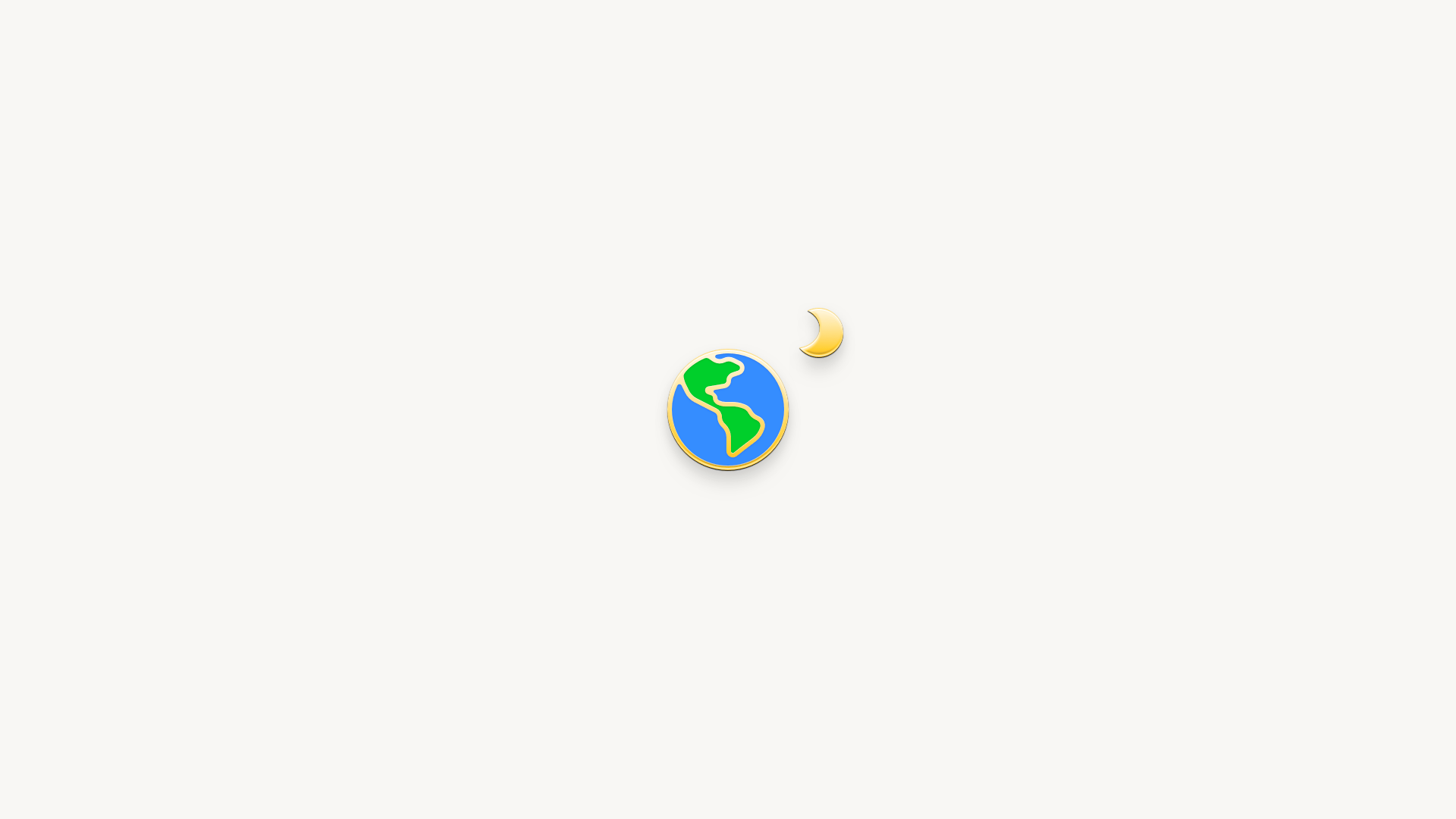 An illustration of the Earth in the style of an enamel pin, on a white background