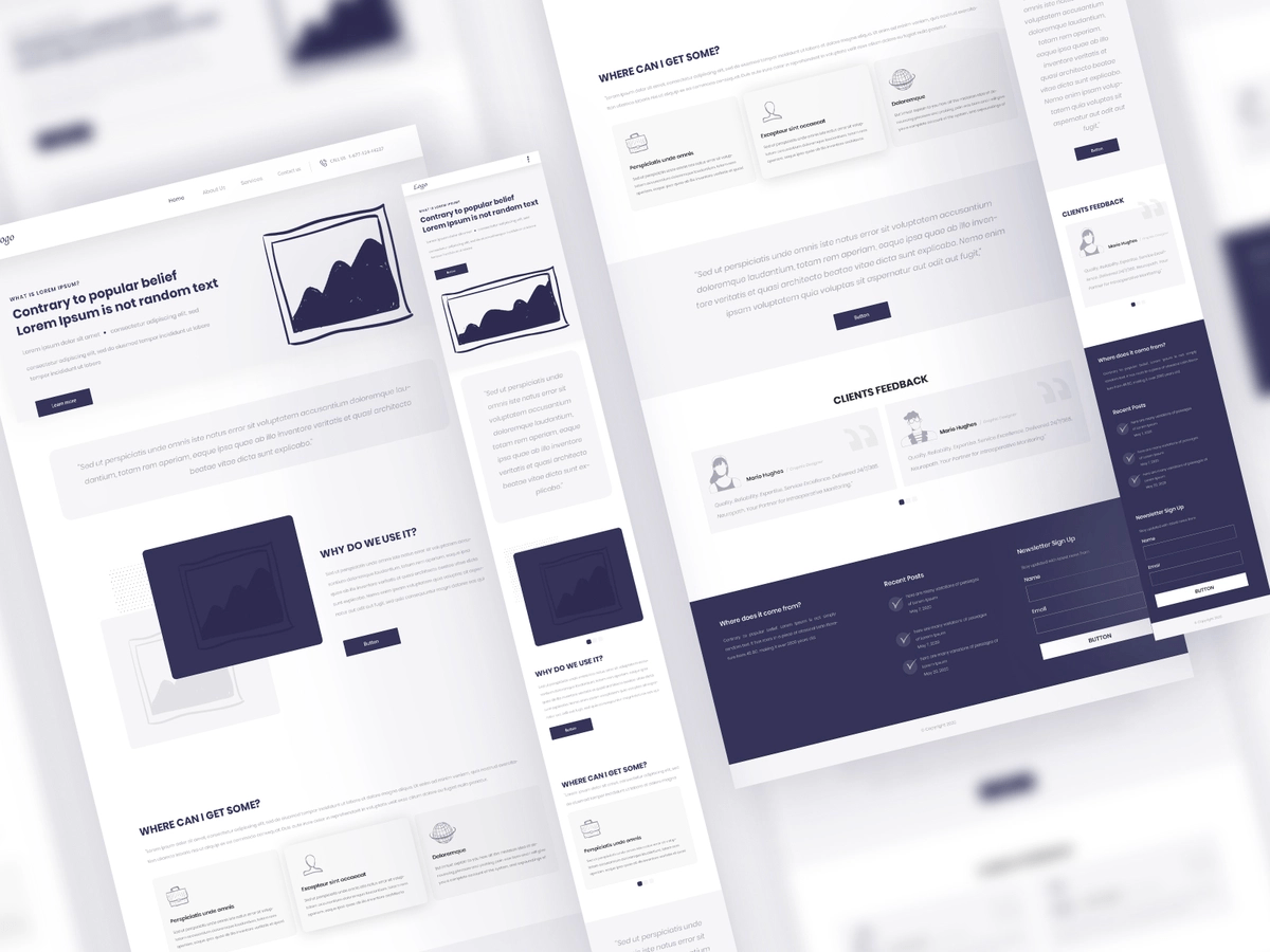 image showing what a website wireframe is and wireframe example